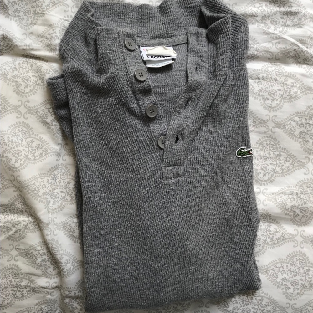 Men’s Lacoste quarter button sweater